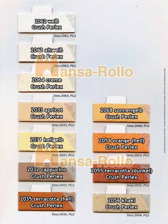 Maß Preisgruppe Faltstore gefertigt Faltrollo auf 2 Perlex Original Crush Cosiflor Plissee